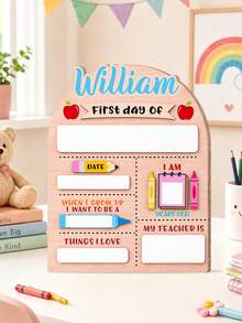 Personalized First Day Of School Sign Customizable Text Writable Photo Prop Commemorative Board Record Growth Classroom Decoration - Multicolor 4 - View 10
