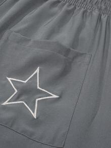 Celana Jogging Kasual Pria Warna Abu-abu, Pinggang Bertali dengan Desain Garis Samping Warna Beige, Celana Panjang Lurus Serbaguna untuk Pemakaian Sehari-hari dan Acara Akhir Pekan - Light Grey - View 7