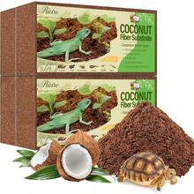 Riare 2 Pack Natural Coconut Fiber Substrate For Reptile- Premium Compressed Coconut Husk Terrarium Bedding For Reptile, Tortoise, Frogs, Snakes Hermit Crabs, Burrowing Animals - 4 Pack - View 1