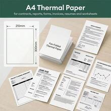 Marklife 100/200 Sheets A4 Thermal Paper, Quick Dry, 210mm Folded Paper, A4 Portable Thermal Printer Paper, Suitable For Office And Home - View 6