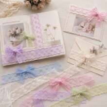 1碼甜美刺繡蕾絲緞帶蝴蝶結 DIY 裝飾飾邊，適用於衣飾、禮品包裝、手工藝品（寬4cm） - 花邊緞帶 - 查看 4