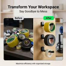 5pcs Wall-Mounted Tool Rack For Tape Rustproof Tape Dispenser Corrosion Resistant Storage Rack Reliable Hanging Multi-Purpose Hooks For Kitchen Bathroom Balcony Garage And Office, Space-Saving And Clutter-Free - Multicolor - View 3