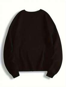 Women's Cozy MAMA Floral Letter Print Pullover Sweatshirt - Ultra-Soft Olive Green Crewneck Long Sleeve, Machine Washable - Black - View 3