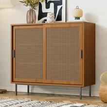 Sideboard Rustic Style Walnut - Adjustable Shelves - Cabinet For Living Room/Dining Room - Walnut - View 7