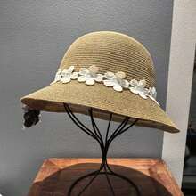 3pcs Lace Ribbon Straw Sun Hat For Women, Elegant Face-Slimming Beach Formal Hat For Summer Outdoo - Multicolor - View 4