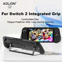 AOLION Switch 2 Soporte Portátil con Agarre - Mango Ergonómico Antideslizante, Funda con Soporte Todo en Uno Compatible con Consola Ninten-Do NS2 - Ver 2