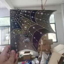 萬聖節主題 2D 蜘蛛網角落裝飾,壓克力壁掛飾品,具 3D 立體蜘蛛效果,無需電池,適合裝飾門頂位置 - 彩色 - 查看 9