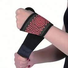 Self-Heating Red Dot Friction Warm Wrist Guards, Suitable For Home, Sports, Fitness And Office And Other Occasions Wrist Protection. - Black - View 4