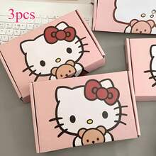 SANRIO-3件/6件可愛KT貓粉色飛機禮盒，卡通熊圖案禮盒，適用於化妝品、文具、小禮物可愛包裝盒，返校季 - A - 查看 2