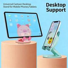1PC New Cartoon Cute Phone Stand, Foldable Small Portable Multi-Function Adjustable Universal Tablet Holder, Slouchy Person Gadget - A - View 3