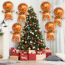 Small Gingerbread Man Balloon Christmas Balloon Gingerbread Man Decoration Balloon New Year Party Decor - Multicolor - View 5