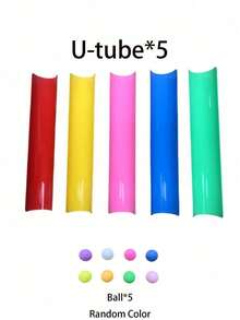 10pcs Random Color U-Shaped Groove Energy Transmission Outdoor Expansion Training Team Building Game Props Funny Sports Competition Equipment (Ball And Groove Color Random) - Multicolor - View 8