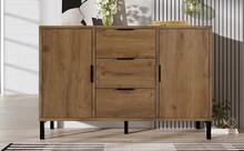 Sideboard With 2 Doors And 3 Shelves, Dark Oak - Dimensions 120x40x76cm - 深色橡木 - 查看 8