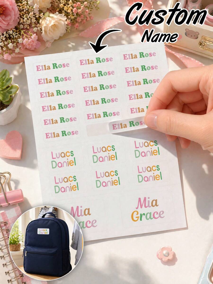LICVIC Custom Stickers, Personalized Name Labels Stickers, Back To School Supplies For Kids, Customized Name Tag Stickers, Customizable Stickers, Boy, Girl - Multicolor - View 1