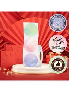 1 hộp 3 cuộn giấy nhãn nhiệt hình tròn gợn sóng, 50x50mm/1.97x1.97 inch, hình tròn gợn sóng, 4 màu macaron, phù hợp cho nhiều tình huống, rất tiện lợi khi sử dụng với máy in di động cầm tay, tương thích với máy in nhãn Phomemo M110/M221/M120/M200, nhãn mã vạch/địa chỉ/giá, nhãn kẹp hồ sơ/cảm ơn/quà tặng, nhãn văn phòng - 3 tập - Xem 6