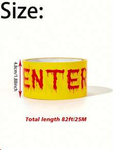 1 Roll Halloween Caution Tape Decoration, DIY Cuttable No Entry Horror Danger Warning Tape Decor, Suitable For Halloween Party Decoration, Haunted House, Theme Party, Door, Yard, Garden Wall, Indoor And Outdoor Decoration, Suitable For DIY Horror Crime Scene - Multicolor - View 7