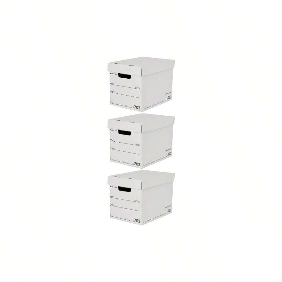 バンカーズボックス 703S 白/青 3個1セット 収納ボックス Mサイズ ふた式 1006001 - 702 + 白(文字:黒) - チェックする 1
