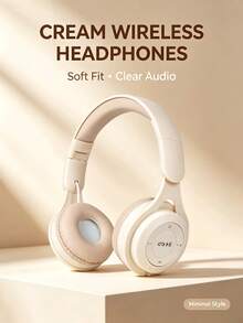Gerripuer New Arrival Wireless Headphone With Hi-fi Stereo, Heavy Bass, Hd Calling, Foldable Design, Portable For Girls, Macaron Style, Ideal Gift - Apricot - View 12