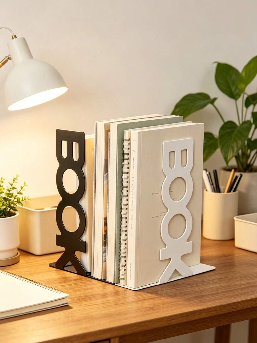 創意字母造型書立與極簡字母書籤，裝飾性書立適合居家辦公室與圖書館，字母式書架支撐，桌面書立，創意桌面裝飾與文具收納整理架