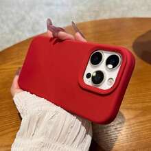 Liquid Silicone 3-Layer Full Coverage Soft Gel Rubber Phone Case Compatible With IPhone 17 Pro 17 Pro Max 17, Fresh Summer Color, Shockproof Protective Shell With Anti-Scratch Microfiber Lining, Compatible With IPhone 13 11 16 Pro Max 15 14 Plus 12 Mini XS Max 7 8 Plus - Chinese Red - View 6
