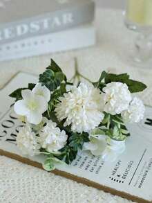 1PC Artificial Hydrangea Ball Chrysanthemums For Wedding, Engagement, Home Decoration, Valentine's Day, Graduation Ceremony - Container Free Desktop Floral Center Decoration - Perfect Gift For Home Decoration Enthusiasts And Event Planners - White - View 4