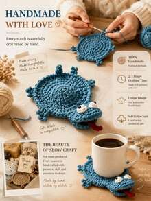 1 buah Tatakan Gelas Kadal Rajutan Tangan, Tatakan Gelas Hewan Lucu & Organizer Penyimpanan Kecil, Alas Cangkir Kopi yang Menarik, Organizer Meja, Dekorasi Meja Kopi, Hadiah Dekorasi Rumah (Produk Jadi) - MultiWarna - View 10