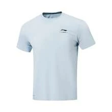 Li-Ning Men's Minimalist Logo Crew Neck LN FAST DRY Sweat-Wicking Durable Quick-Dry Breathable Fitness Short Sleeve T-Shirt ATSW485 - Cloud Blue - View 1
