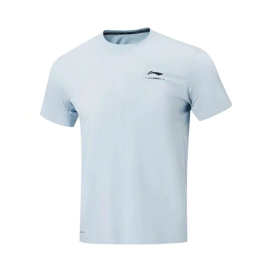 Li-Ning Men's Minimalist Logo Crew Neck LN FAST DRY Sweat-Wicking Durable Quick-Dry Breathable Fitness Short Sleeve T-Shirt ATSW485 - Cloud Blue - View 1