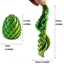 3D列印可變形龍蛋紓壓玩具，可旋轉壓力球，酷炫桌面裝飾，適合青少年與成人的獨特生日禮物，隨機顏色 - 彩色 - 查看 10