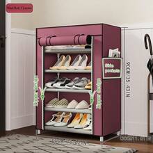 Red Dust-Proof Shoe Rack, Multi-Layer Minimalist Freestanding Shoe Storage Rack, Easy Assembly Space-Saving Storage Shelf, Suitable For Dorms And Homes, 6/8/10 Layers Optional (Can Hold 15-27 Pairs Of Shoes) - Red - View 15