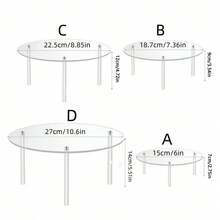 Support de gâteau rond décoratif pour table de desserts, présentoir en acrylique, support d'affichage transparent avec ornement en cristal pour anniversaire et mariage - Blanc - Voir 8