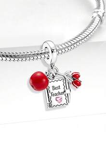 1pc Fashionable Exquisite Mushroom Dress Tree Beaded Pendant, Suitable For DIY Jewelry Making Such As Bracelets, Necklaces, Etc., Perfect Gift For Women And Girls - Silver - View 9