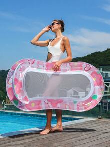 Inflatable Pool Float | Fun Glitter Sunflower Design With Headrest - Pool Float Lounge, Raft, Hammock | Water Park Party, Summer Lakeside Sunbathing, Easy To Carry, Pool Float - Multicolor - View 2