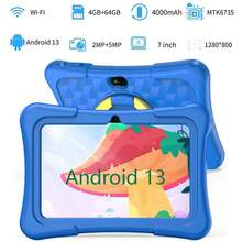 yesido 4GB RAM + 64GB ROM / 7-Inch Tablet / Quad-Core 1.3GHz / Android 13 MTK8321 / 1280x800 HD IPS Display / 2MP+5MP Camera / 4000mAh Battery / WiFi, Parental Control, Education, Games / ABS Plastic + Silicone, Educational Tablet - Pink - View 2