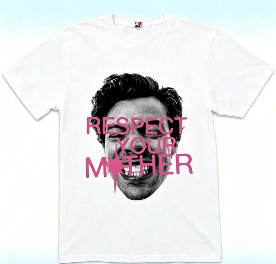 Kiss All The Time H.Arry S.Tyles Shirt,HS Respect YourMother Retro Pop Art Shirt - 白色 - 查看 1