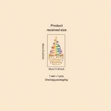 1pc Rainbow Ribbon Christmas Tree Shape Wall Sticker With Ornaments Holiday Text Swirling Bows Snowflakes Hanging Baubles Gold Greeting Lettering For Living Room Self-Adhesive Matte Finish Easy Peel & Stick Removable Fun Style Festive Design - A - View 4