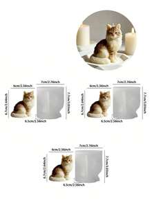 Cetakan Silikon Resin - Cetakan Silikon Kucing Berbulu Panjang Duduk, Cetakan Khusus untuk Lilin Resin Buatan Tangan dan Dekorasi Plaster Diffuser - Cetakan kucing - View 8