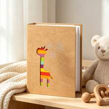 1pc 100-Slot 4*6 Inch Baby Growth Photo Album - Vintage Kraft Paper Cover With Cute Animal Hollow Carving, Random Color Rainbow Pattern, Large Capacity Photo Album. Transparent Plastic Pockets Can Preserve Precious Moments Long-Term, Suitable For Recording Growth Milestones, First Steps And School Life. Compact Album Size 16.5*12 Cm, Can Be Easily Stored In Drawers, A Thoughtful Gift For Newborns, Toddlers And Expectant Parents. - Giraffe - View 2