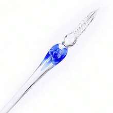 Aimall Glass Dip Pen Set Crystal Flower Calligraphy Fountain Writing Dipping Pen Gift Pack Ink Signature - Glass Dip Pen Set Crystal Flow - View 2