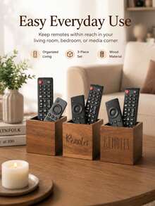 1 Kotak Penyimpanan Remote Kontrol Kayu Gaya Nordik, Braket Remote Kontrol TV, Kotak Pelengkap Meja, Agar Remote Kontrol Tertata Rapi dan Teratur, Mudah Dijangkau, Dekorasi Ruang Tamu dan Kamar Tidur, Hadiah Ideal. - A - View 4