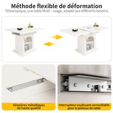 Mesa de Comedor Extensible - Espacio Ahorrado - Blanco - Ver 6