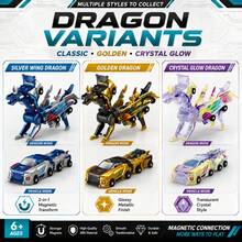 Children's Magnetic Transforming Toy Magic Car, 2-In-1 Collision Transforming Flying Dragon Toy Car, Combined 2-In-1 Boy & Girl Toy Gift, Boy Car Toy, Birthday Toy Gift - Multicolor - View 7