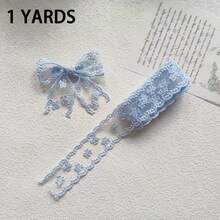 1碼甜美刺繡蕾絲緞帶蝴蝶結 DIY 裝飾飾邊，適用於衣飾、禮品包裝、手工藝品（寬4cm） - 花邊緞帶 - 查看 14