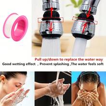 1 Set Faucet Aerator, 360° Rotating Water-Saving Faucet Nozzle, Includes Sealing Tape And Universal Adapter, Anti-Splash Faucet Filter, Suitable For Kitchen And Bathroom Sinks, Easy Installation Aerator - 1pc - View 6