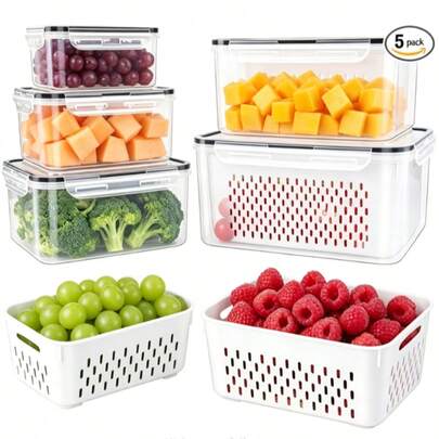 LapEasy Fruit Storage Containers For Fridge With Removable …