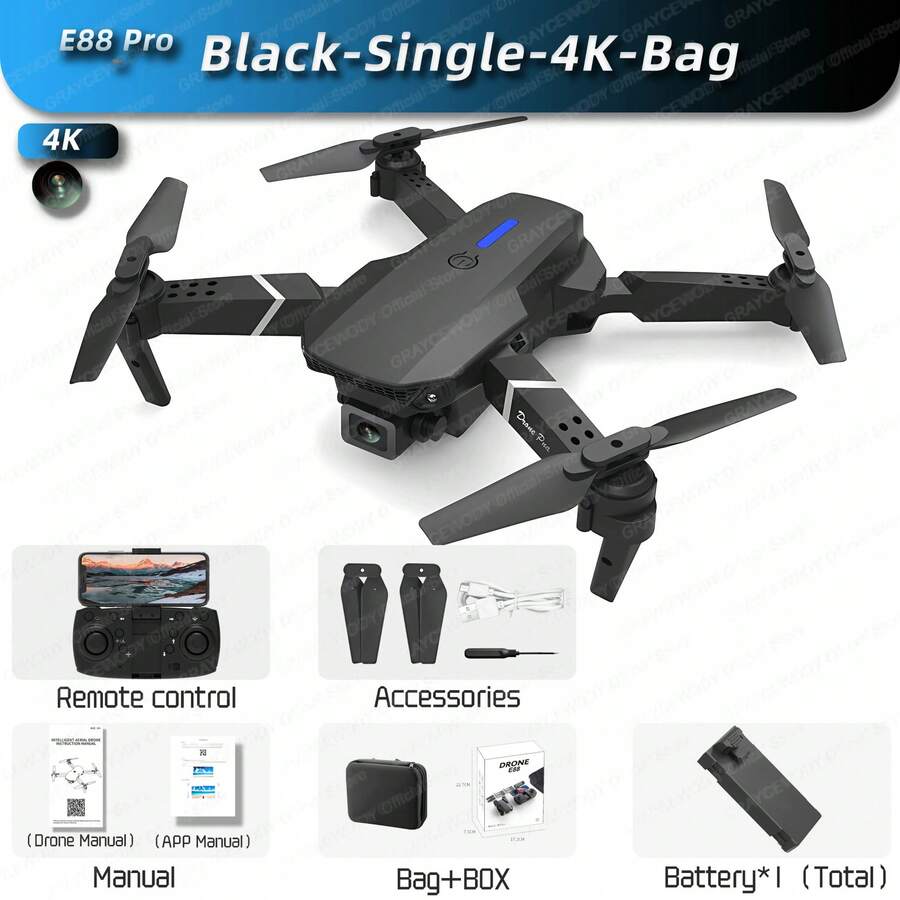 Kids Remote Control Airplanes & Jets - Black-single-4K-bag - View 1