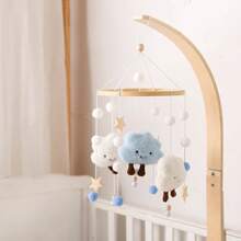 Sonajero de madera para bebé, campana de cuna de peluche con diseño de estrella de dibujos animados, juguete colgante, decoración de cuna, juguete para bebé, sonajero para un sueño tranquilo, juguete de confort para bebé, juguete para infantes, regalo. - 05 - Ver 10