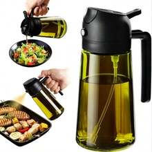 High Grade Olive Oil Dispenser Bottle,Light-Blocking  Blocks UV Rays & Preserves Flavor, Dual-Use Spray & Oil Pot,  Light-Proof Label, Splash Proof, Suitable For Kitchen & Outdoor Cooking, Various Colors 5H2G - Black - View 8