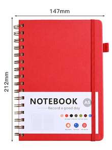 Cuaderno de espiral con líneas para mujeres & hombres, cuaderno para trabajo, toma de notas y suministros de oficina y escuela, A5, cuaderno con encuadernación de doble alambre perfecto para suministros de oficina & hogar y escuela - multicolor - Ver 14