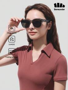 Beneunder Boston Frame 可折疊近視時尚眼鏡 FD011 - 深灰色 - 查看 1